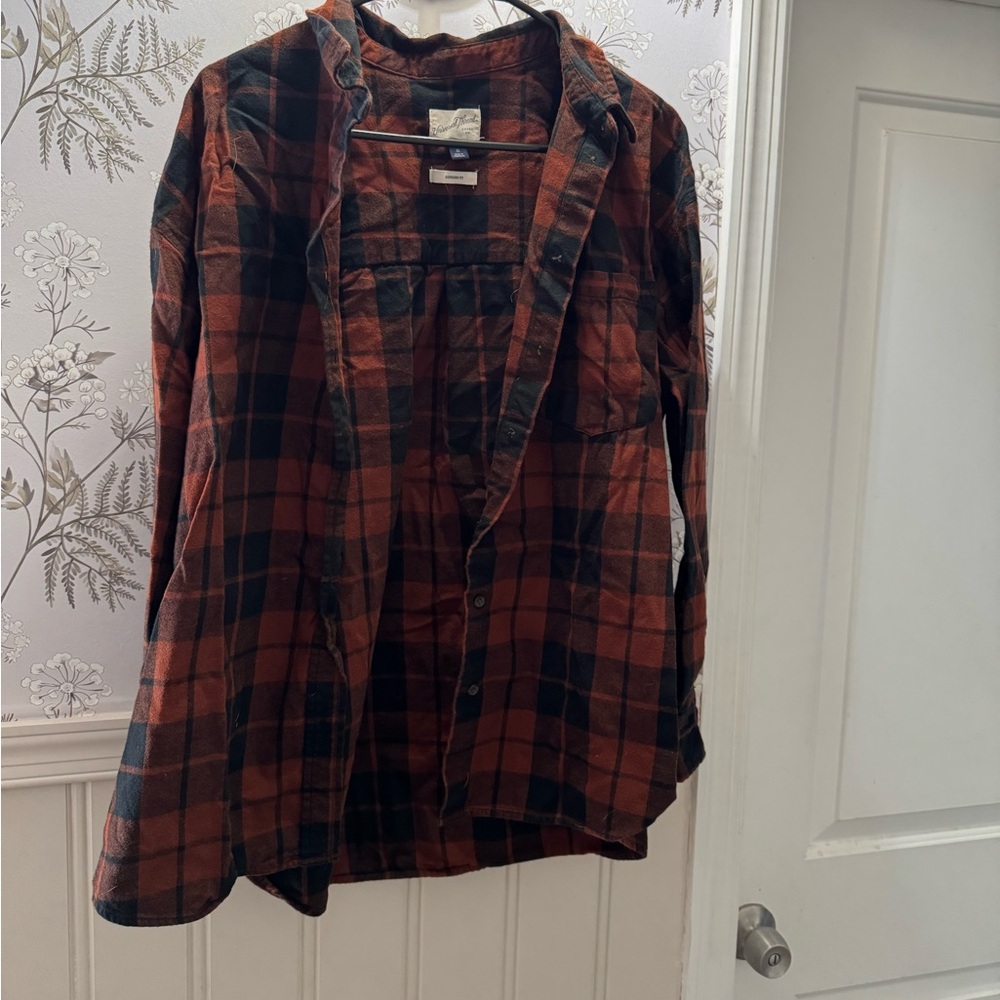 Universal Thread Rust/Orange/Black Flannel (XL)